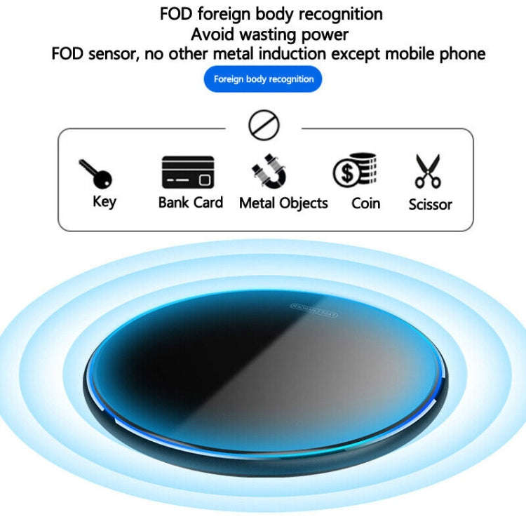 X8 15W QI Round Acrylic Mirror Wireless Charger(Silver)