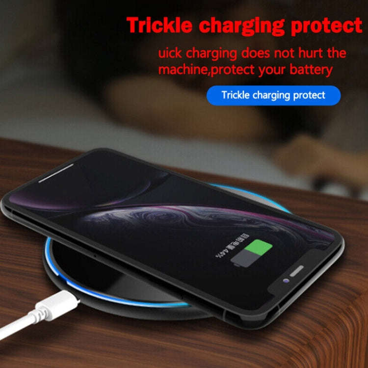 X8 15W QI Round Acrylic Mirror Wireless Charger(Silver)
