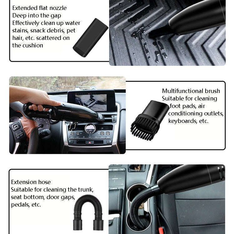 Car Handheld Portable Vacuum Cleaner Small Car Vacuum Cleaner Wireless Black Gray