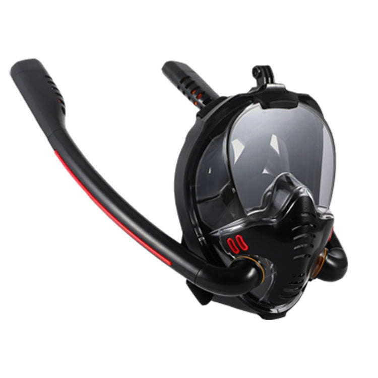 Snorkeling Mask Double Tube Silicone Full Dry Diving Mask Adult Swimming Mask Diving Goggles, Siz...