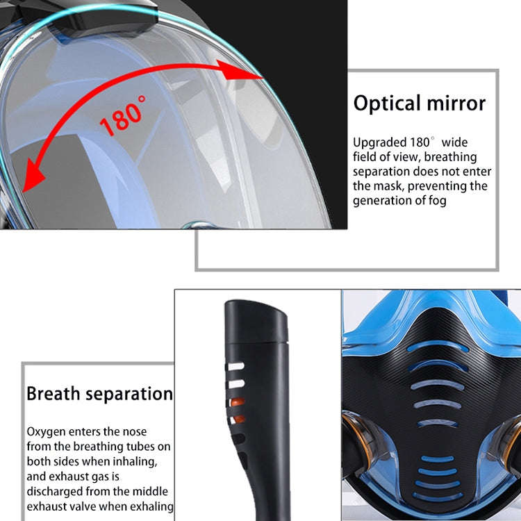 Snorkeling Mask Double Tube Silicone Full Dry Diving Mask Adult Swimming Mask Diving Goggles, Siz...