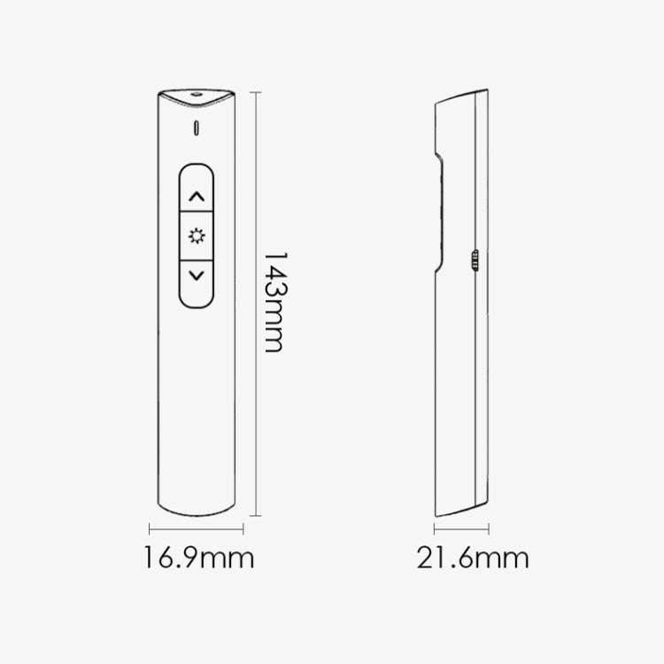 Deli 2.4G Flip Pen Business Presentation Remote Control Pen, Model: TM2801 White (Red Light)