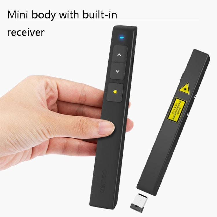 Deli 2.4GHz Laser Page Turning Pen Rechargeable Speech Projector Pen, Model: 2802PL (Black)