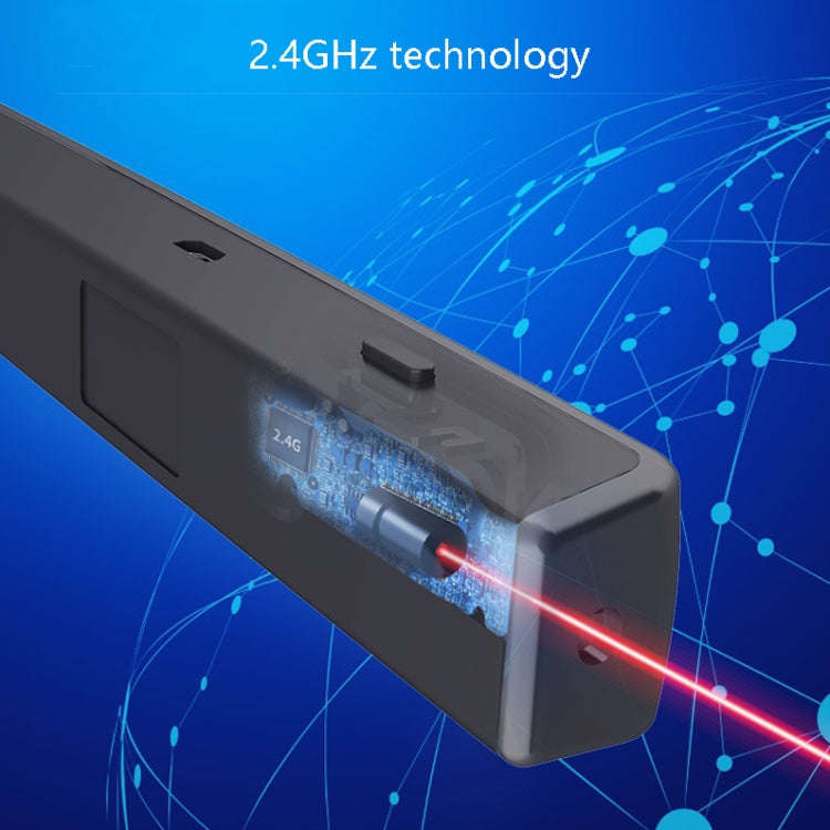 Deli 2.4GHz Laser Page Turning Pen Rechargeable Speech Projector Pen, Model: 2802PL (Black)