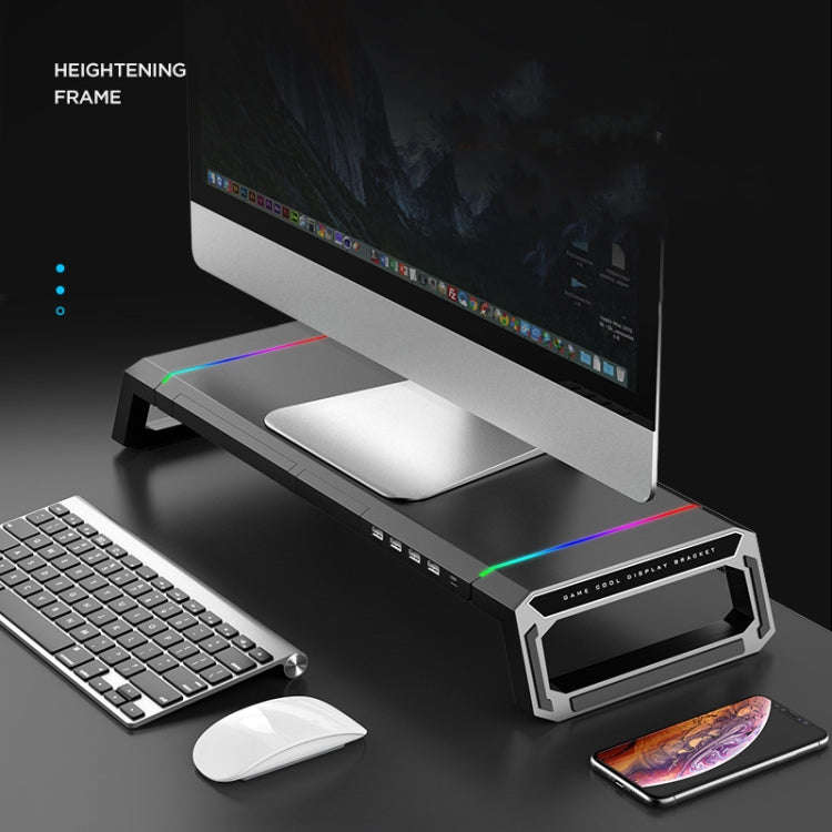 ICE COOREL T1 Monitor Increased Rack Foldable Laptop Stand With RGB Lighting & 4xUSB2.0 Expansion...