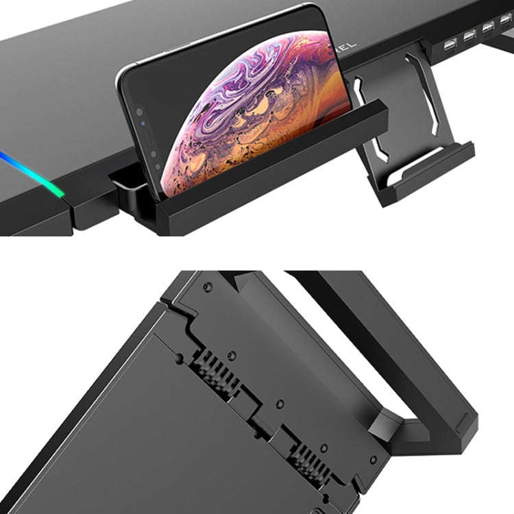 ICE COOREL T1 Monitor Increased Rack Foldable Laptop Stand With RGB Lighting & 4xUSB2.0 Expansion...