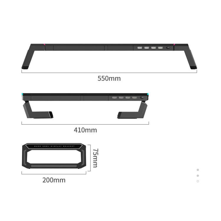 ICE COOREL T1 Monitor Increased Rack Foldable Laptop Stand With RGB Lighting & 4xUSB2.0 Expansion...