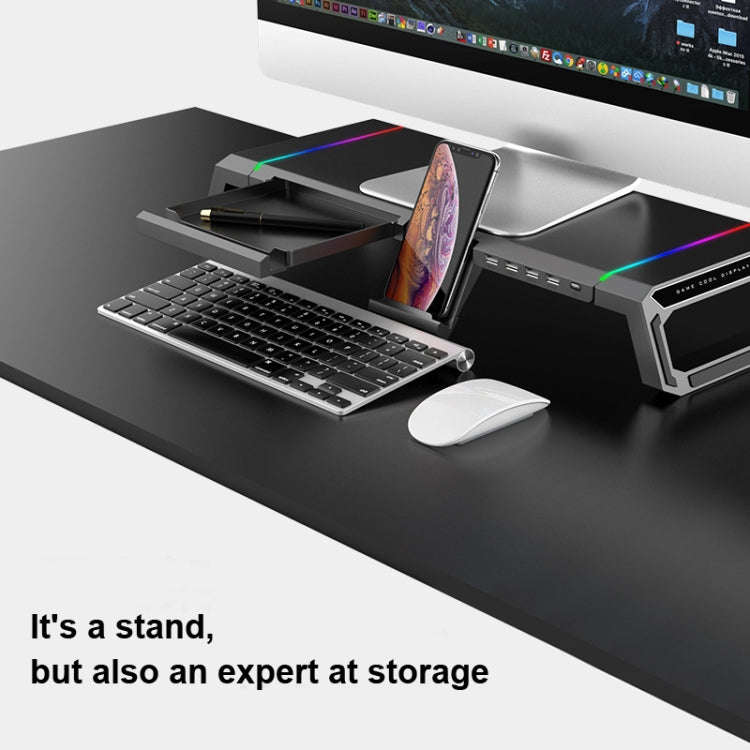 ICE COOREL T1 Monitor Increased Rack Foldable Laptop Stand With RGB Lighting & 4xUSB2.0 Expansion...