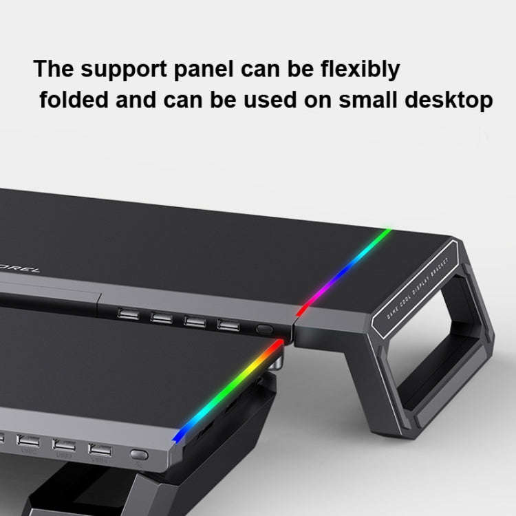 ICE COOREL T1 Monitor Increased Rack Foldable Laptop Stand With RGB Lighting & 4xUSB2.0 Expansion...