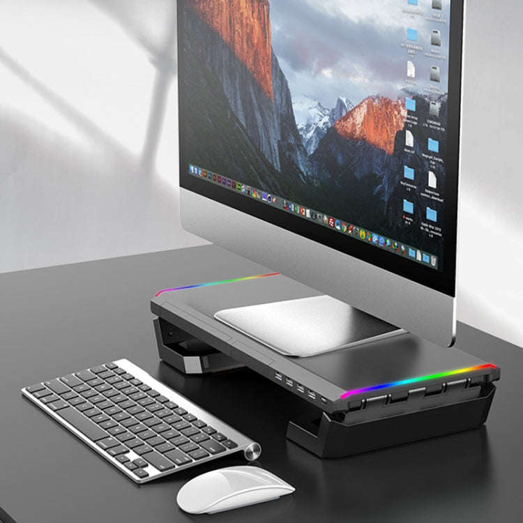ICE COOREL T1 Monitor Increased Rack Foldable Laptop Stand With RGB Lighting & 4xUSB2.0 Expansion...
