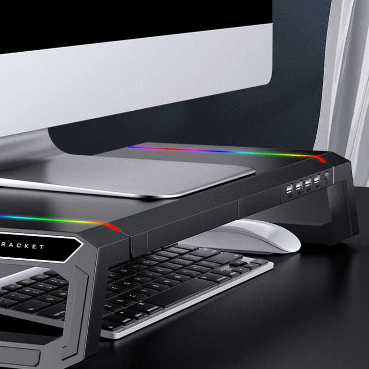 ICE COOREL T1 Monitor Increased Rack Foldable Laptop Stand With RGB Lighting & 4xUSB2.0 Expansion...