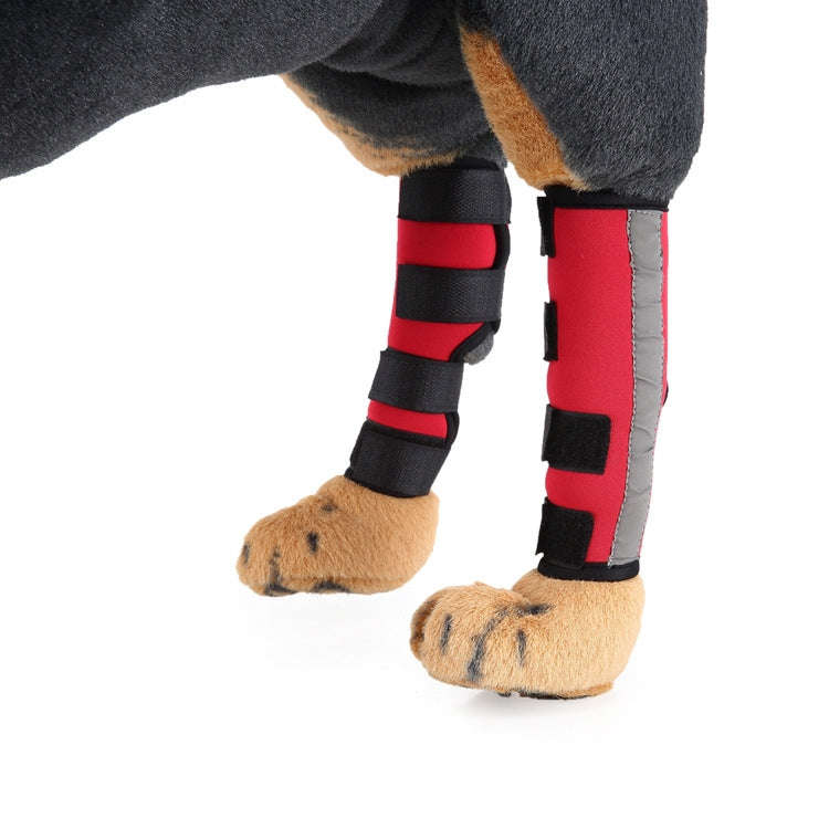 Pet Knee Pads Dog Leg Guards Pet Protective Gear Surgery Injury Sheath, Size: S(HJ11 Reflective Red)