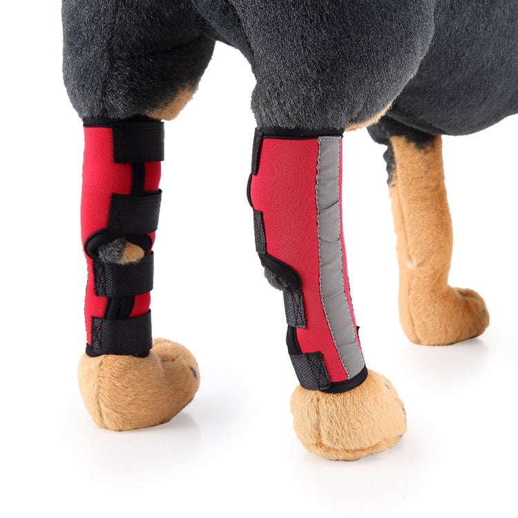 Pet Knee Pads Dog Leg Guards Pet Protective Gear Surgery Injury Sheath, Size: S(HJ11 Reflective Red)