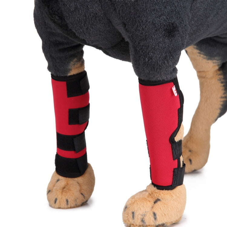 Pet Knee Pads Dog Leg Guards Pet Protective Gear Surgery Injury Sheath, Size: L(HJ02 Classic Red)