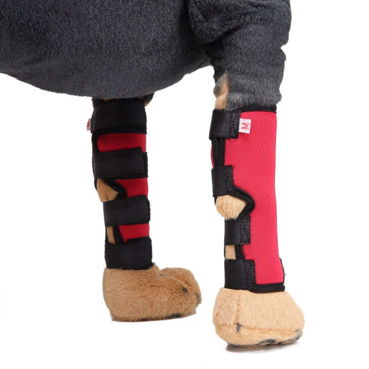 Pet Knee Pads Dog Leg Guards Pet Protective Gear Surgery Injury Sheath, Size: L(HJ02 Classic Red)