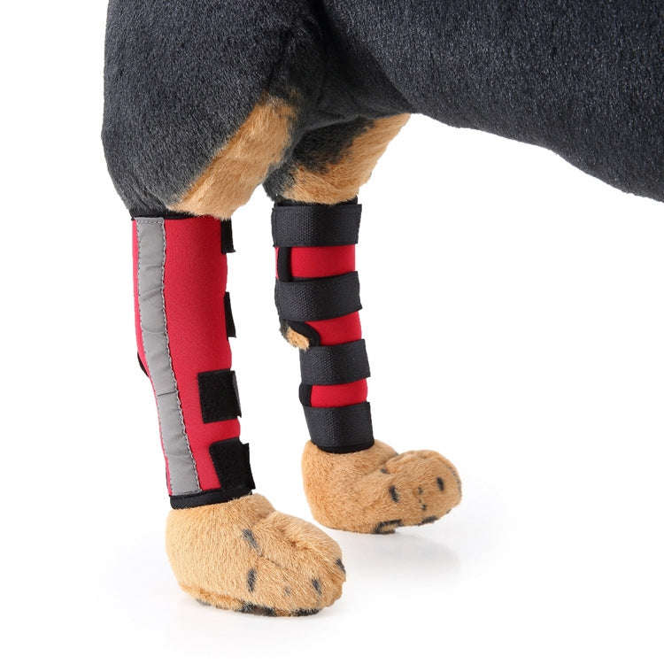 Pet Knee Pads Dog Leg Guards Pet Protective Gear Surgery Injury Sheath, Size: L(HJ11 Reflective Red)