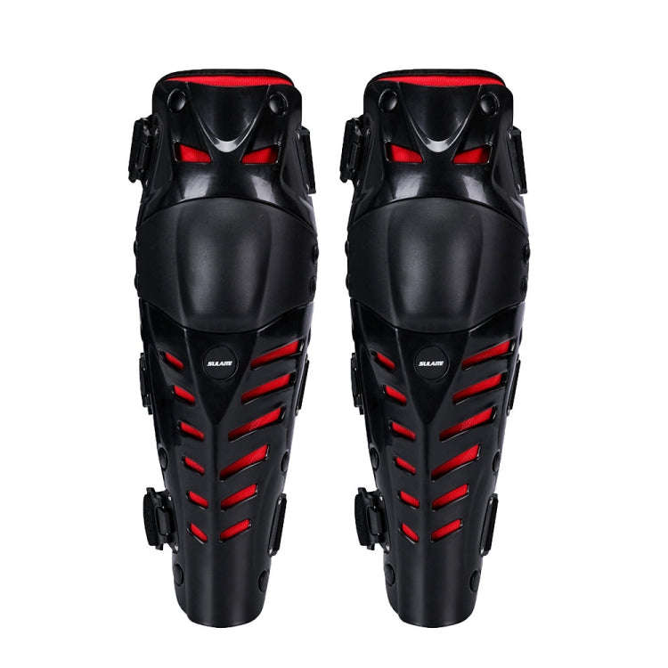 SULAITE Motorcycle Outdoor Riding Anti-Fall Protective Gear Knee Pads(Black Red)