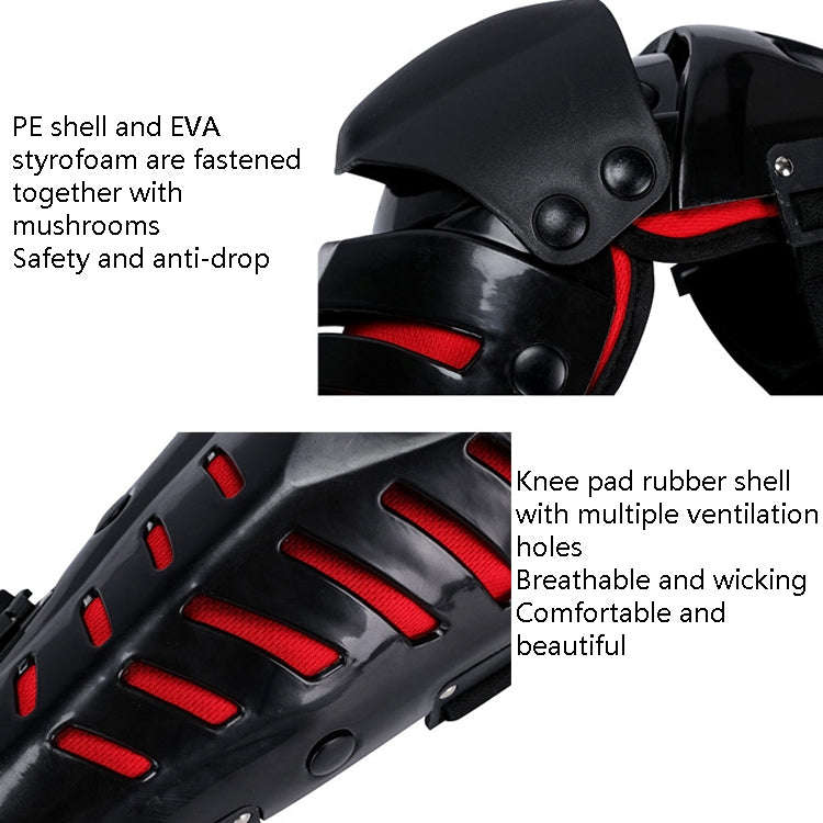 SULAITE Motorcycle Outdoor Riding Anti-Fall Protective Gear Knee Pads(Black Red)