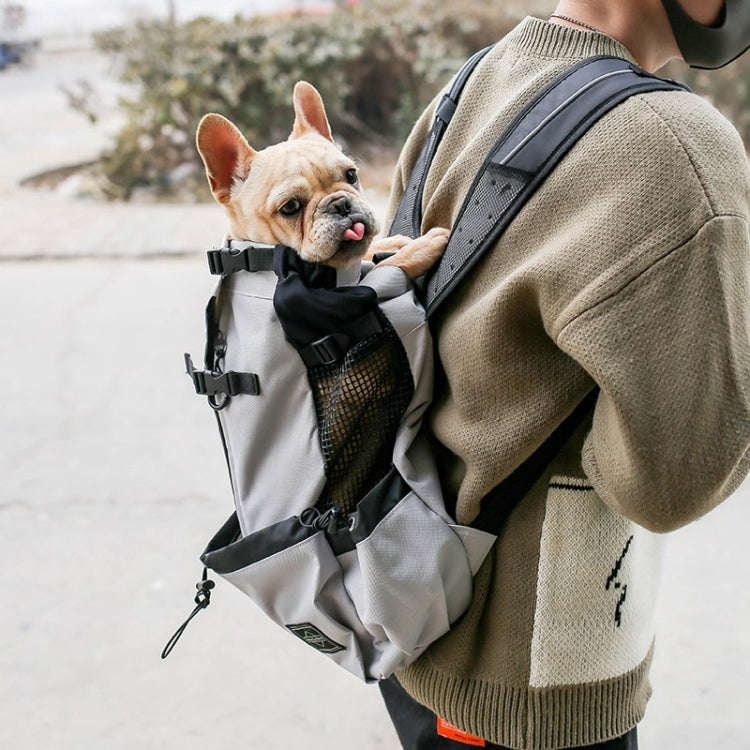 Ventilated And Breathable Washable Pet Portable Backpack, Size: L(Light Grey)