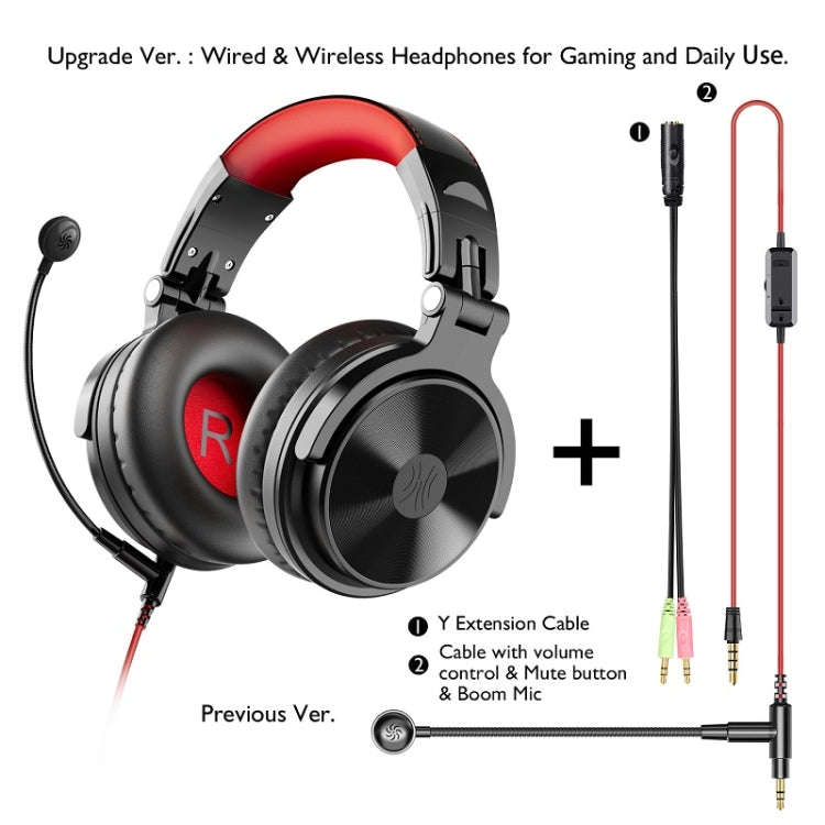 OneOdio Pro-M Headset Game Anchor Wire Headset With Bluetooth (Black & Red)