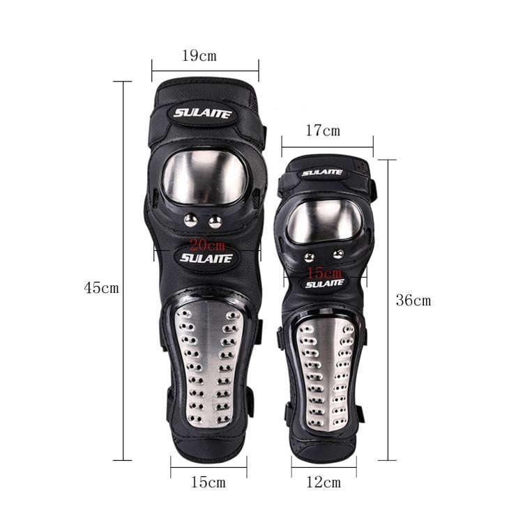 SULAITE GT341 Motorcycle Stainless Steel Knee Pads Elbow Pads Off-Road Cycling Racing Anti-Fall S...
