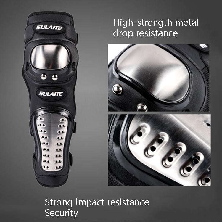 SULAITE GT341 Motorcycle Stainless Steel Knee Pads Elbow Pads Off-Road Cycling Racing Anti-Fall S...