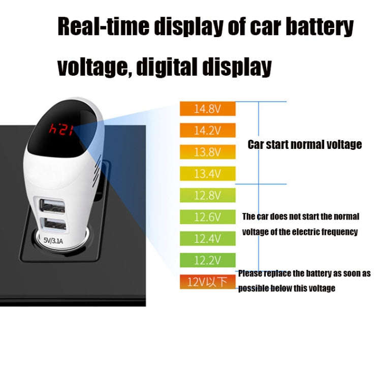 S90B Multifunctional Car Negative Ion Formaldehyde Removal Air Purifier(White)