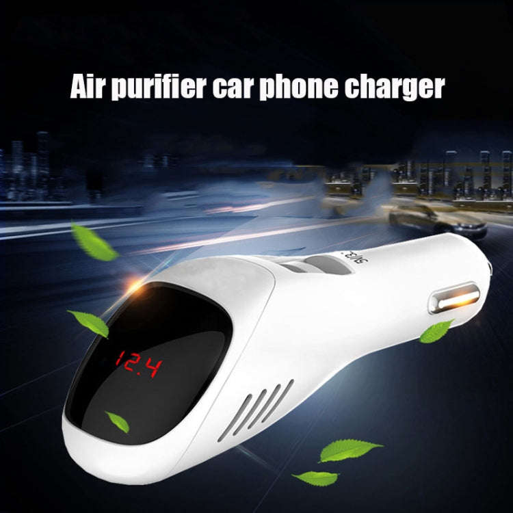 S90B Multifunctional Car Negative Ion Formaldehyde Removal Air Purifier(White)