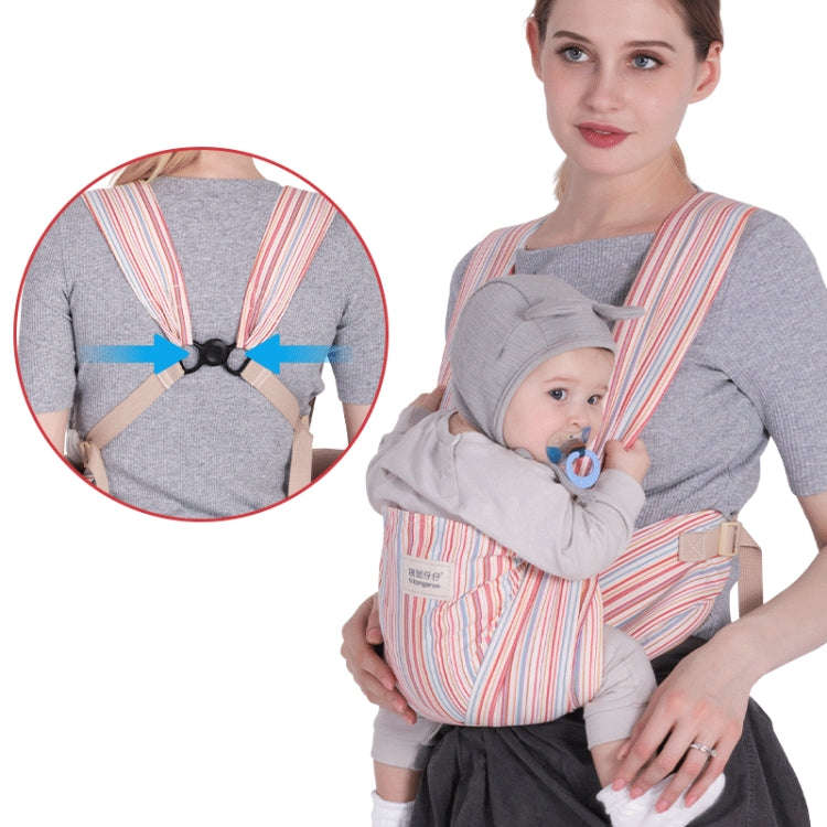 Kangaroo Baby Sling Four Seasons Universal Breathable Baby Waist Stool Baby X Shape Sling(Light B...