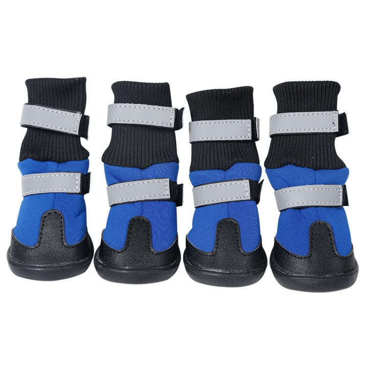 Pet Long-Tube Shoes Medium & Large Dogs Outdoor Wear-Resistant Snow Boots, Size: XL(Blue)