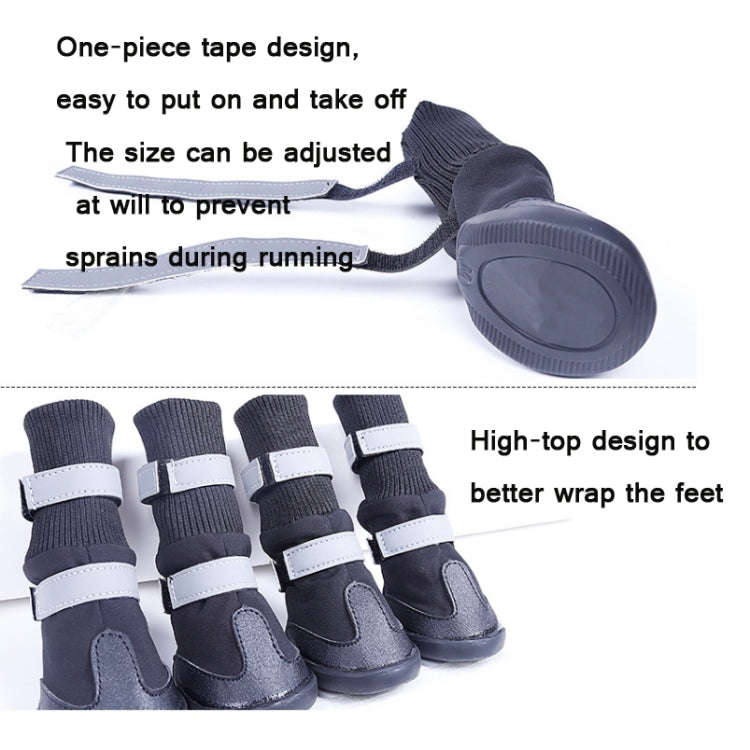 Pet Long-Tube Shoes Medium & Large Dogs Outdoor Wear-Resistant Snow Boots, Size: XL(Blue)