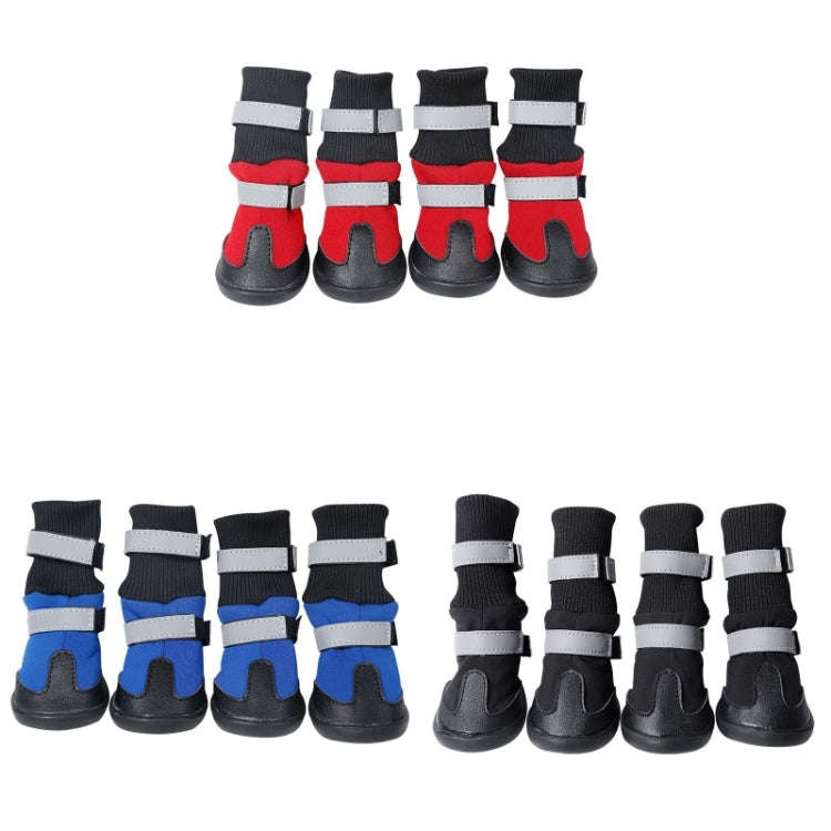 Pet Long-Tube Shoes Medium & Large Dogs Outdoor Wear-Resistant Snow Boots, Size: XL(Blue)