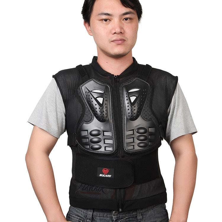 SULAITE GT-032 Motorcycle Racing Sleeveless Riding Protective Clothing, Specification: M(Black)