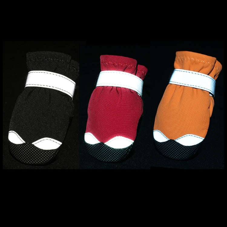 Pet Waterproof Non-Slip Wear-Resistant Snow Boots Four Seasons Dog Shoes, Size: 3(Orange)