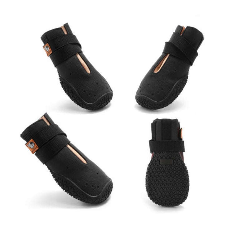 HCPET Non-Slip Wear-Resistant Pet Shoes Four Seasons Breathable Dog Shoes, Size: 7(Black)