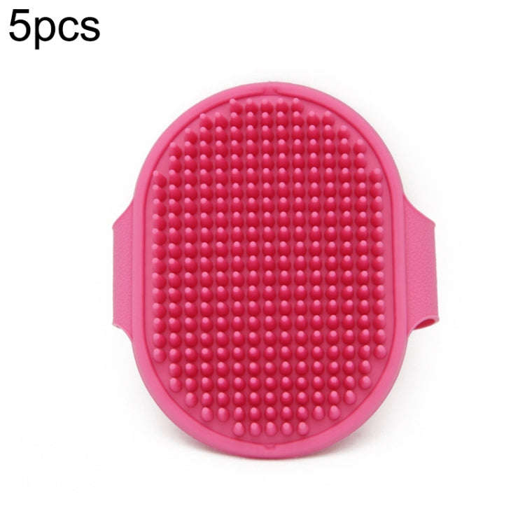 5pcs Pet Bathing Massage Brush For Dogs Cleaning And Beauty Tools(Rose Red)