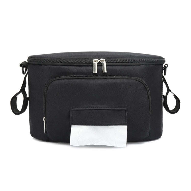 Baby Stroller Bag Mummy Bag Stroller Accessories Hanging Bag(Black)