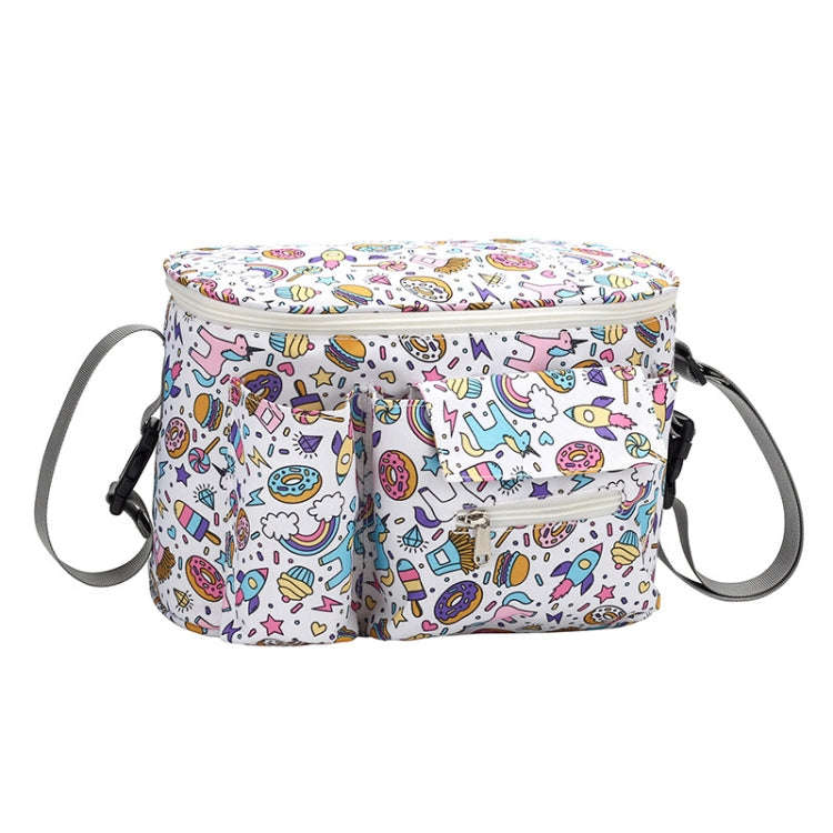 Multifunctional Baby Stroller Hanging Bag Baby Supplies Storage Bag(Little White Horse)