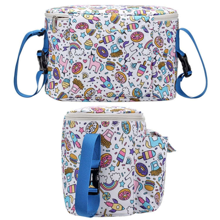 Multifunctional Baby Stroller Hanging Bag Baby Supplies Storage Bag(Little White Horse)