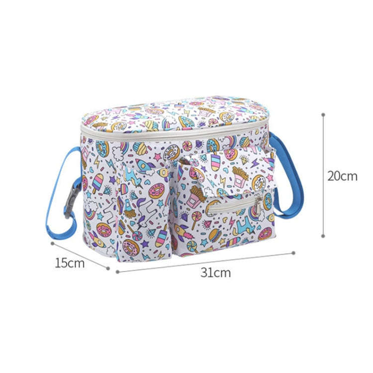 Multifunctional Baby Stroller Hanging Bag Baby Supplies Storage Bag(Black Swan)