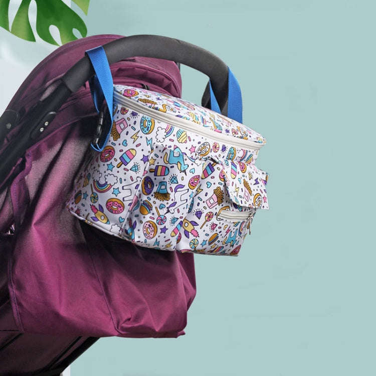 Multifunctional Baby Stroller Hanging Bag Baby Supplies Storage Bag(Black Swan)