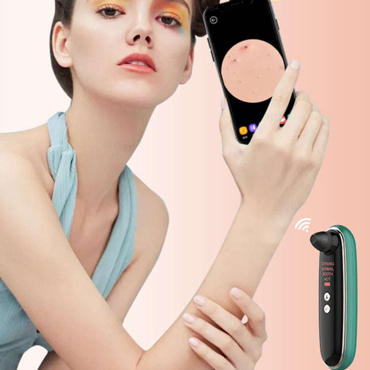 Visualized Hot Compress Blackhead Suction Device Pore Cleaner and Bubble Export Instrument(Green)