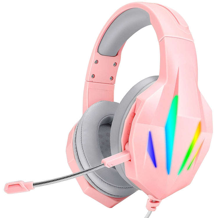 ERXUNG J5 Head-Mounted Gaming Headset Wire-Controlled Desktop Computer Gaming With Microphone  Lu...