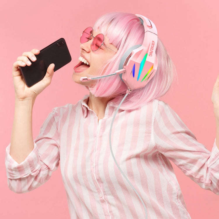 ERXUNG J5 Head-Mounted Gaming Headset Wire-Controlled Desktop Computer Gaming With Microphone  Lu...
