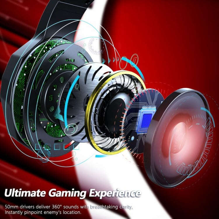 ERXUNG J5 Head-Mounted Gaming Headset Wire-Controlled Desktop Computer Gaming With Microphone  Lu...
