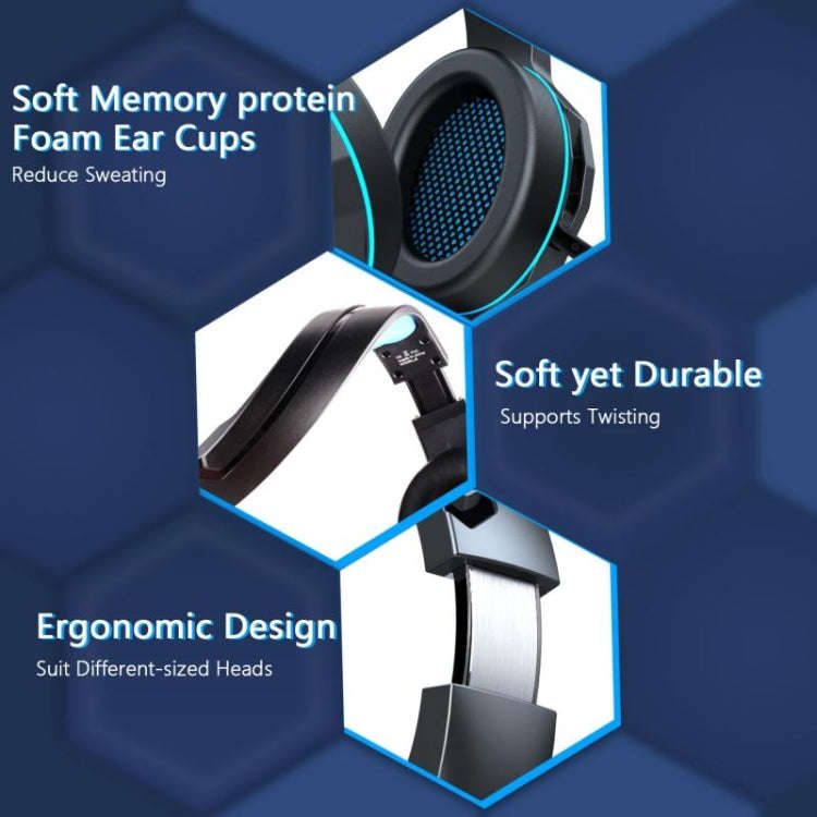 ERXUNG J5 Head-Mounted Gaming Headset Wire-Controlled Desktop Computer Gaming With Microphone  Lu...