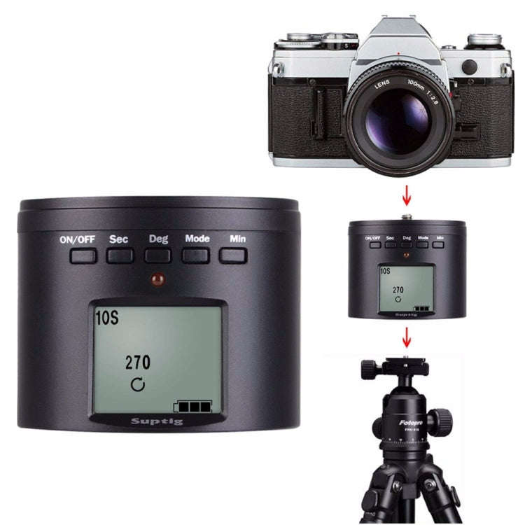 Suptig RSX-350 360 Degree Panoramic-Head Power-driven Time Lapse Stabilizer Tripod Adapter Turnta...