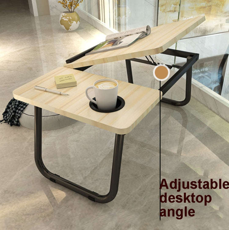 Bed Four-Speed Lifting Table Folding Laptop Desk  Adjustable Dormitory Lazy Table with Cup Holder...