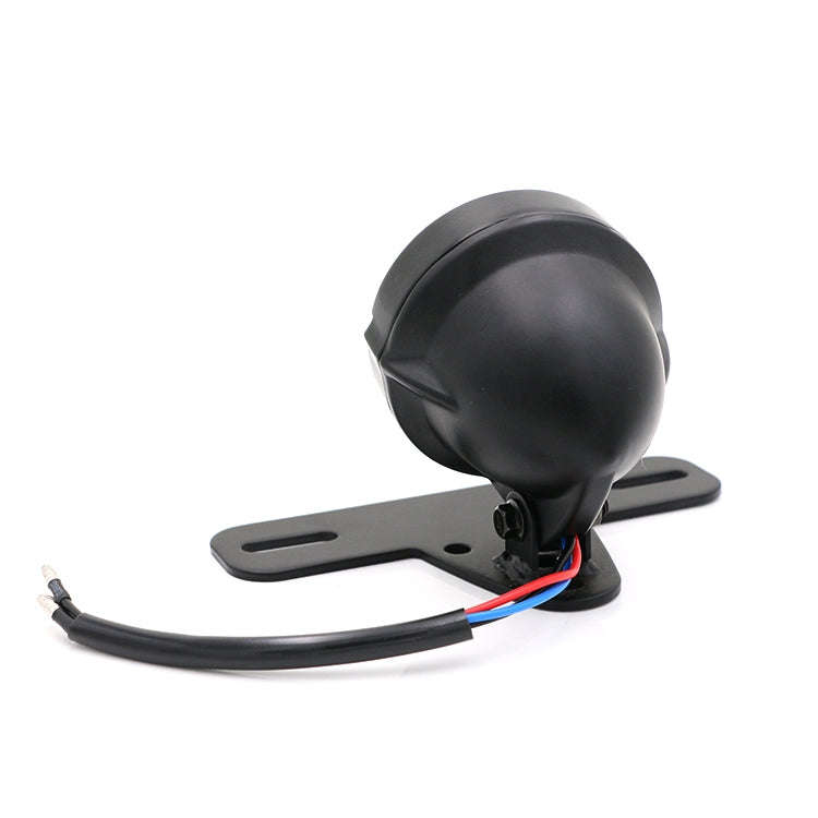 Universal Retro Waning Tail Light Motorcycle Modified Rear Tail Light Brake Light(Black)