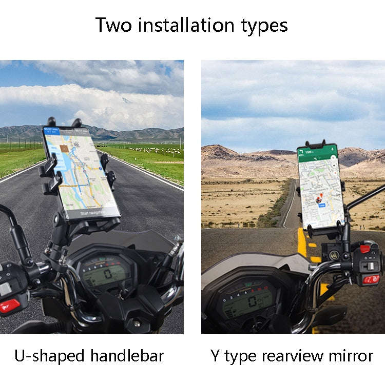 Motorcycle Multi-Function Mobile Phone Holder Adjustable Universal Locomotive Riding Anti-Shake F...